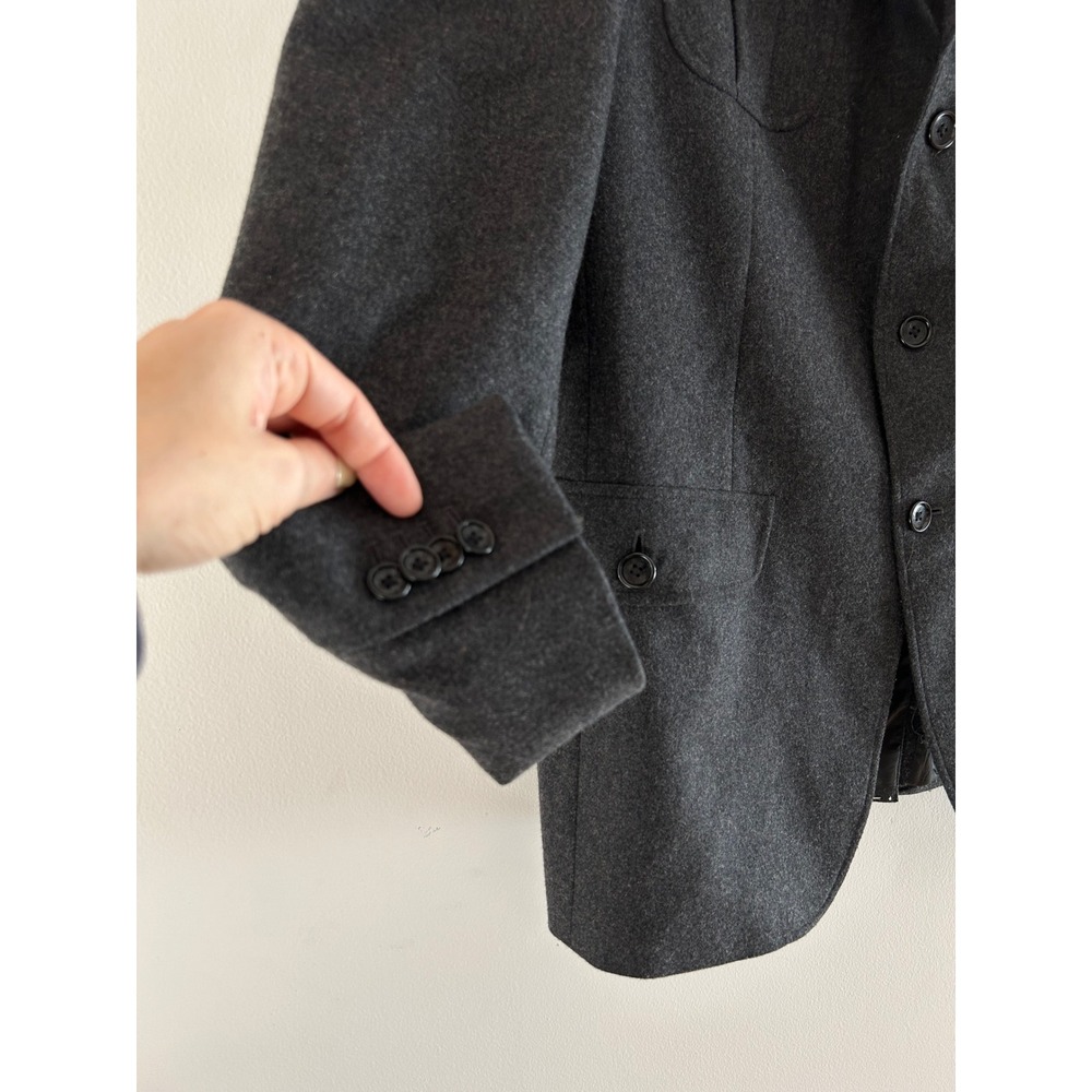 Banana Republic Mens 42R Wool Military Blazer Jacket Charcoal Gray‎ 680712-00 - Picture 2 of 11